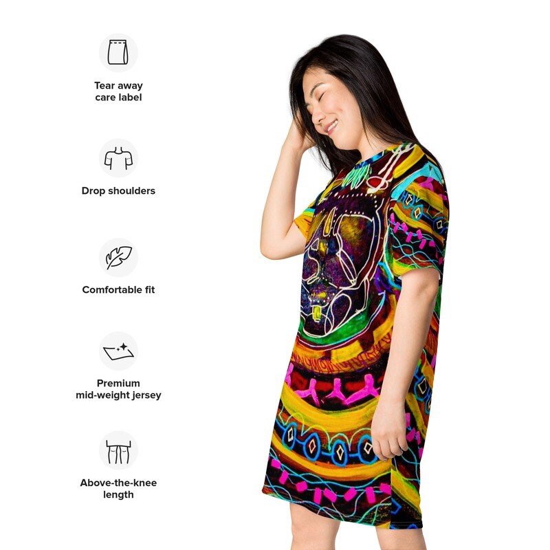 "Radiant Maasai Woman" T-shirt Dress
