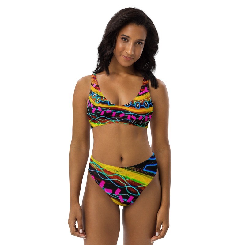 "Radiant Maasai Woman" High-Waisted Bikini