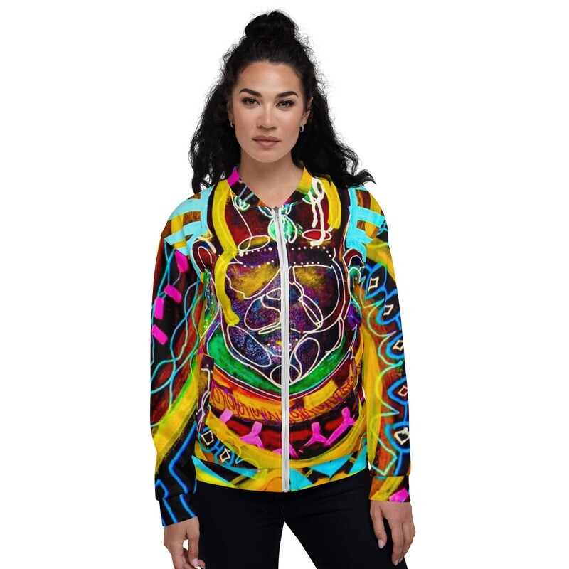 "Radiant Maasai Woman" Unisex Bomber Jacket