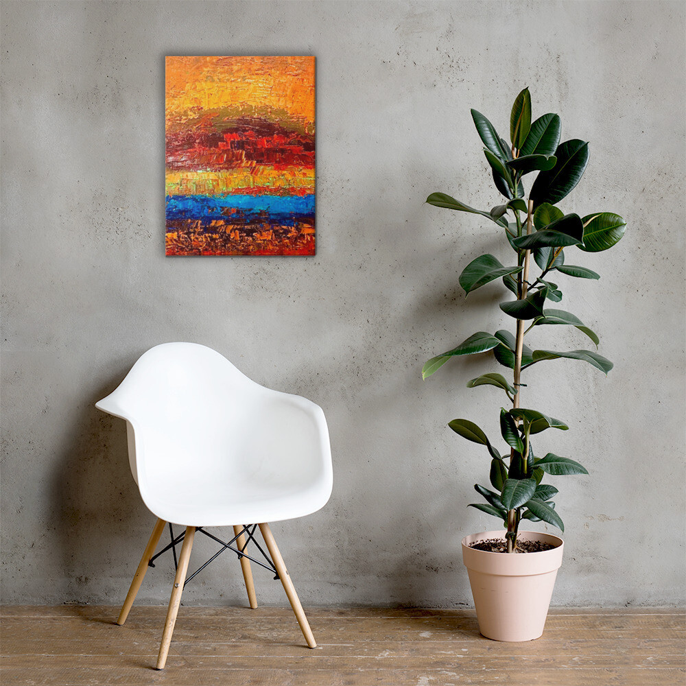 "Golden Horizon" Abstract on Canvas