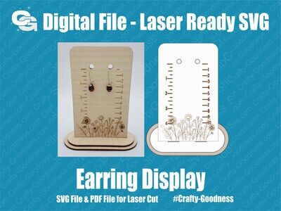 Earring Display Laser Cut File SVG Glowforge Cut File Digital Download PDF