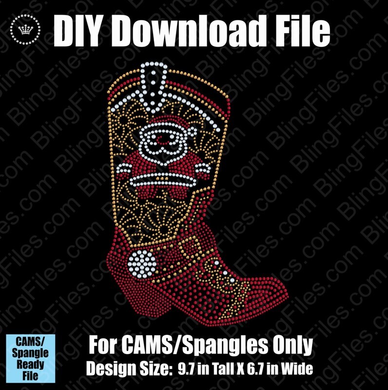 Western Christmas Boot with Santa Download File - CAMS/ProSpangle