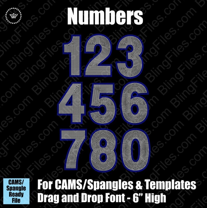 Fat Numbers 6.5" Drag and Drop Download File - CAMS/ProSpangle