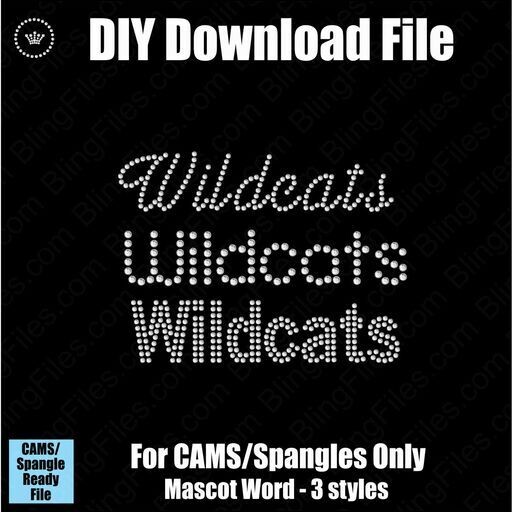 Wildcats Mascot Words Trio DSG Download File - CAMS/ProSpangle