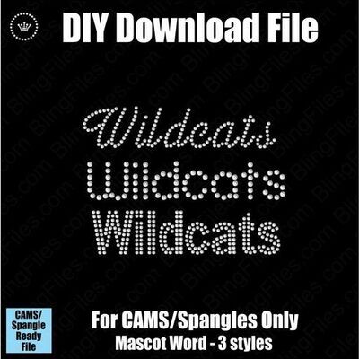 Wildcats Mascot Words Trio DSG Download File - CAMS/ProSpangle