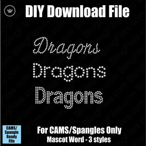 Dragons Mascot Words Trio DSG Download File - CAMS/ProSpangle