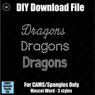 Dragons Mascot Words Trio DSG Download File - CAMS/ProSpangle