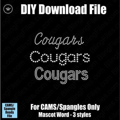 Cougars Mascot Words Trio DSG Download File - CAMS/ProSpangle