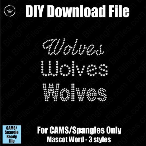 Wolves Mascot Words Trio DSG Download File - CAMS/ProSpangle