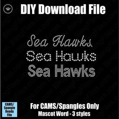 Sea Hawks Mascot Words Trio DSG Download File - CAMS/ProSpangle