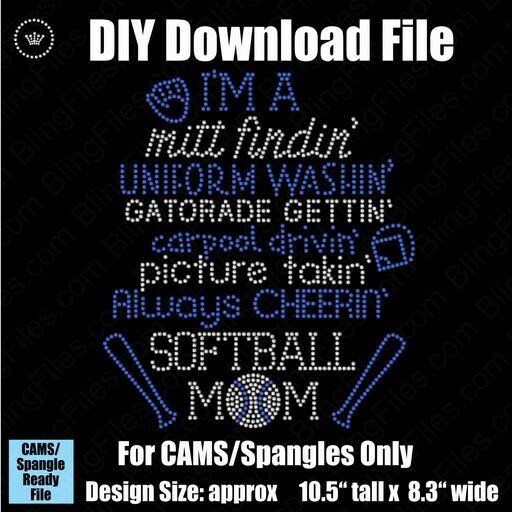 Mitt Findin' Baseball Softball Mom DSG Download File - CAMS/ProSpangle