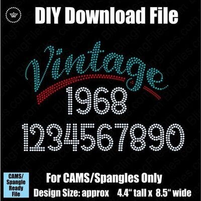 Vintage Birthday Swoosh with Number Set DSG Download File - CAMS/ProSpangle