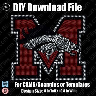 Mustang Large M Mascot Download File - CAMS/ProSpangle