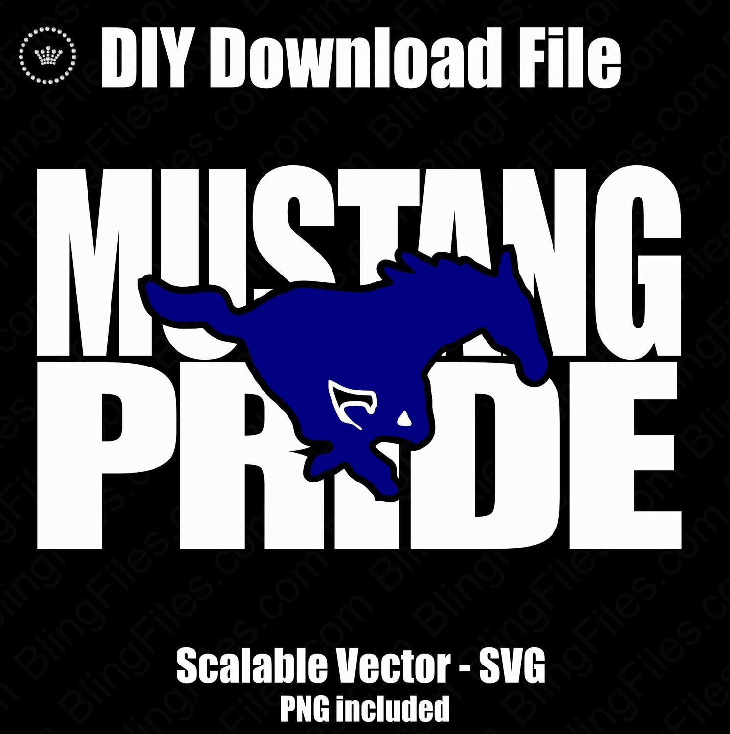 Mustang Pride SVG Cutting File and PNG for Vinyl, HTV, or Sublimation