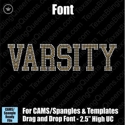 ​Varsity 2.5" FONT Alphabet Download File - CAMS/ProSpangle or Templates​