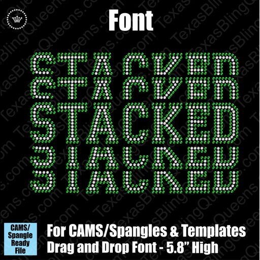 Stacked Athletic 5.8" FONT Drag & Drop Alphabet Download File - CAMS/ProSpangle