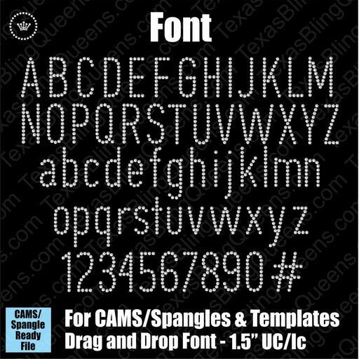 Skinny Noodle 1.5" Drag and Drop FONT Alphabet Download File - CAMS/ProSpangle