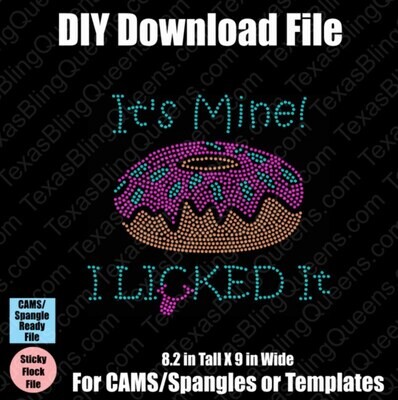 It's Mine! I Licked It Donut Download File - CAMS/ProSpangle and Templates