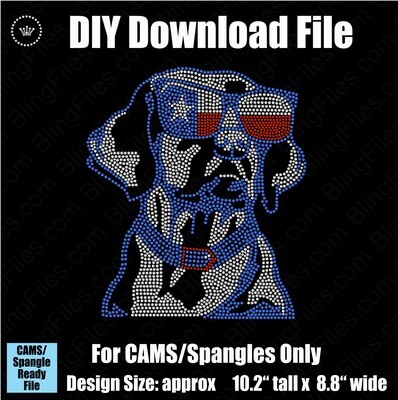 Dog with Glasses Animal Fun Texas & USA Download File - CAMS/ProSpangle
