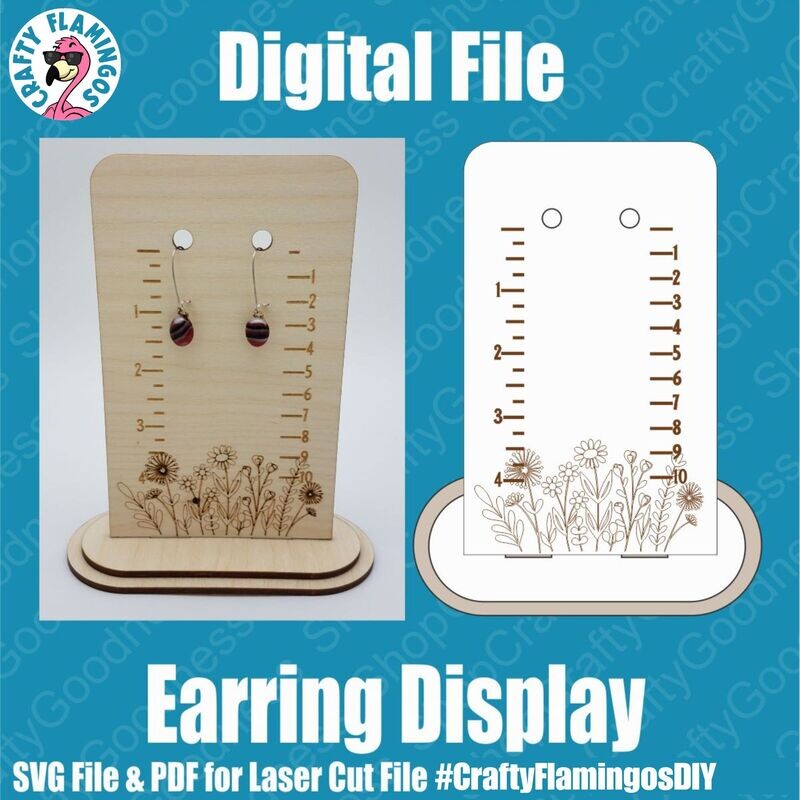 Earring Display Laser Cut File SVG Glowforge Cut File Digital Download PDF
