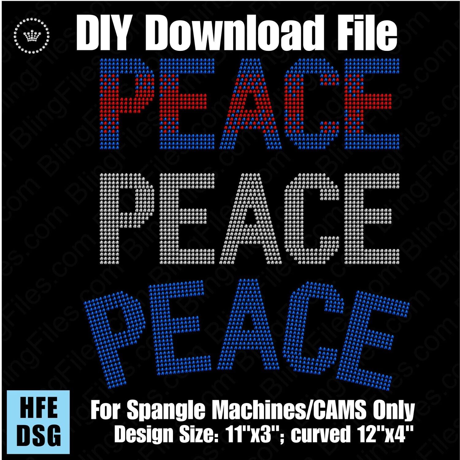 Peace Large Word Element - Download File CAMS/ProSpangle