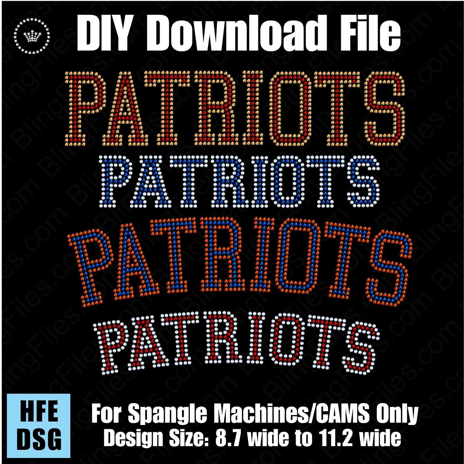 Patriots Collegiate Word Straight & Arched Element - Download File CAMS/ProSpangle
