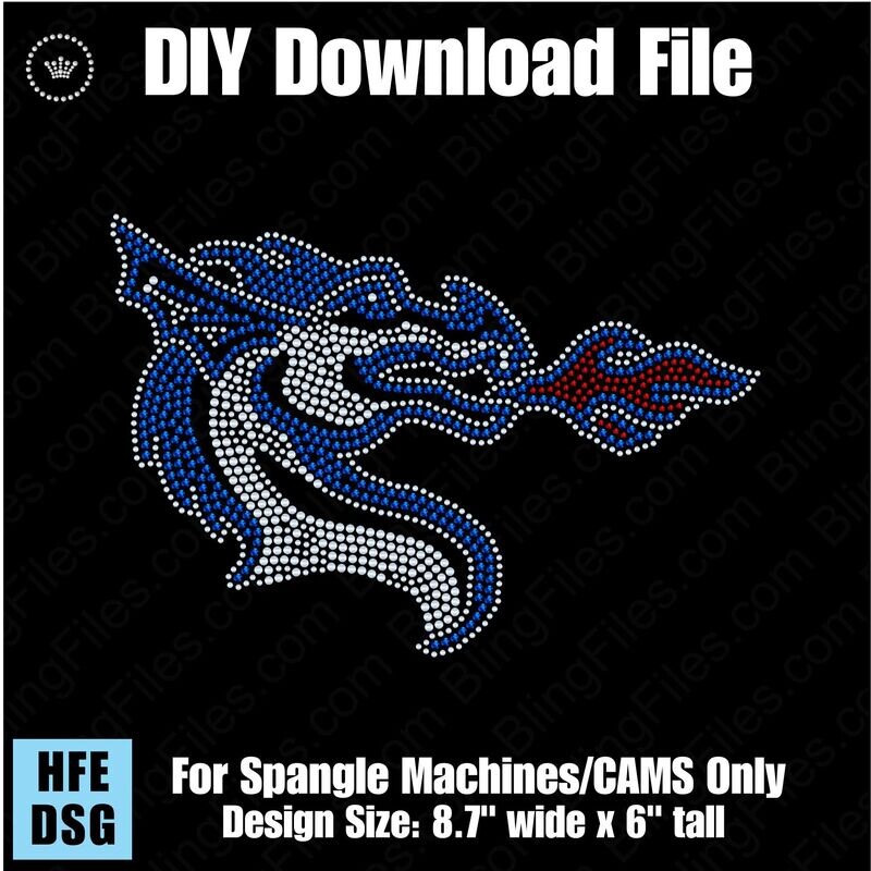 Dragon Head with Flame Mascot Download File - DSG for CAMS/ProSpangle/Elite