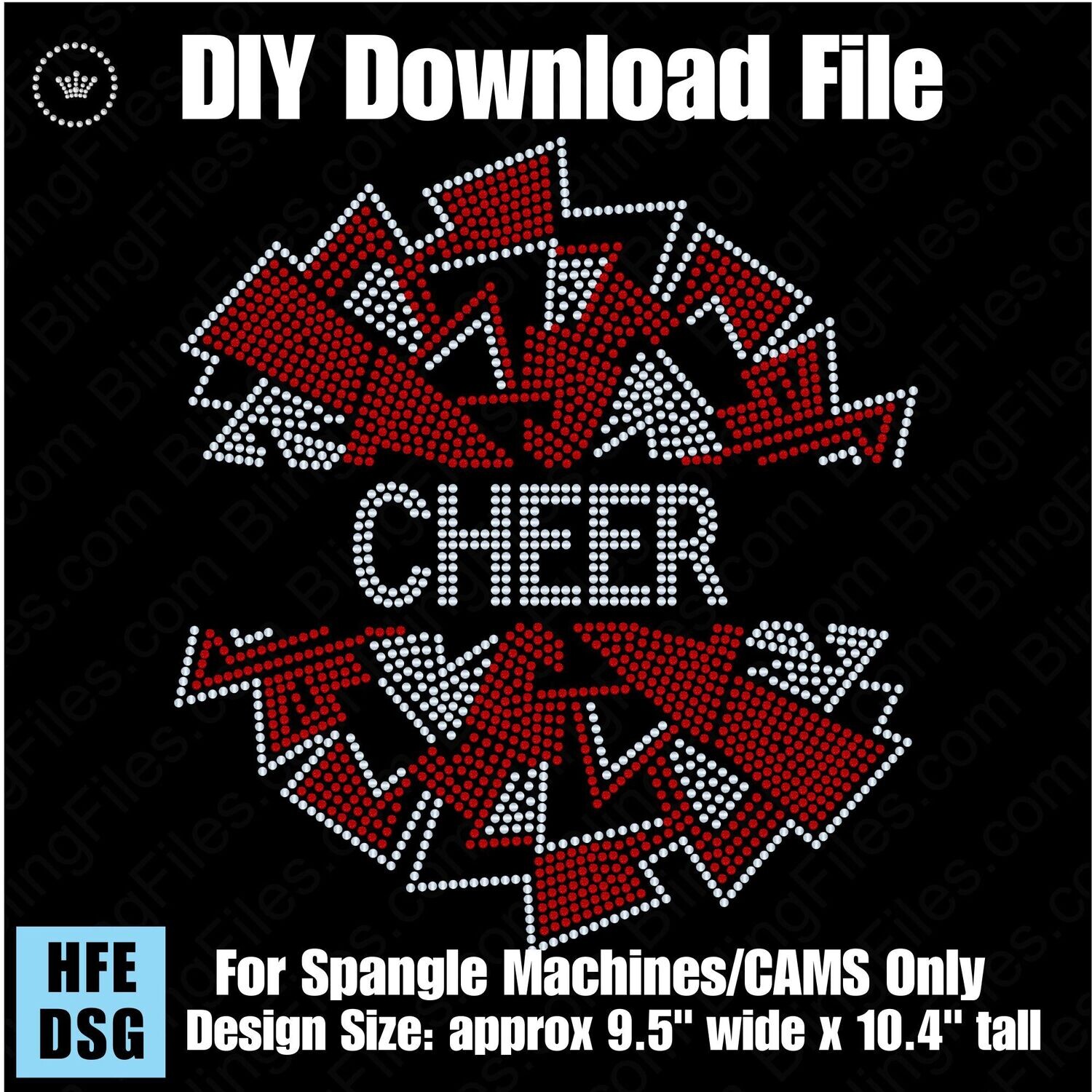 Cheer Pom with Word Window DSG Download File - CAMS/ProSpangle