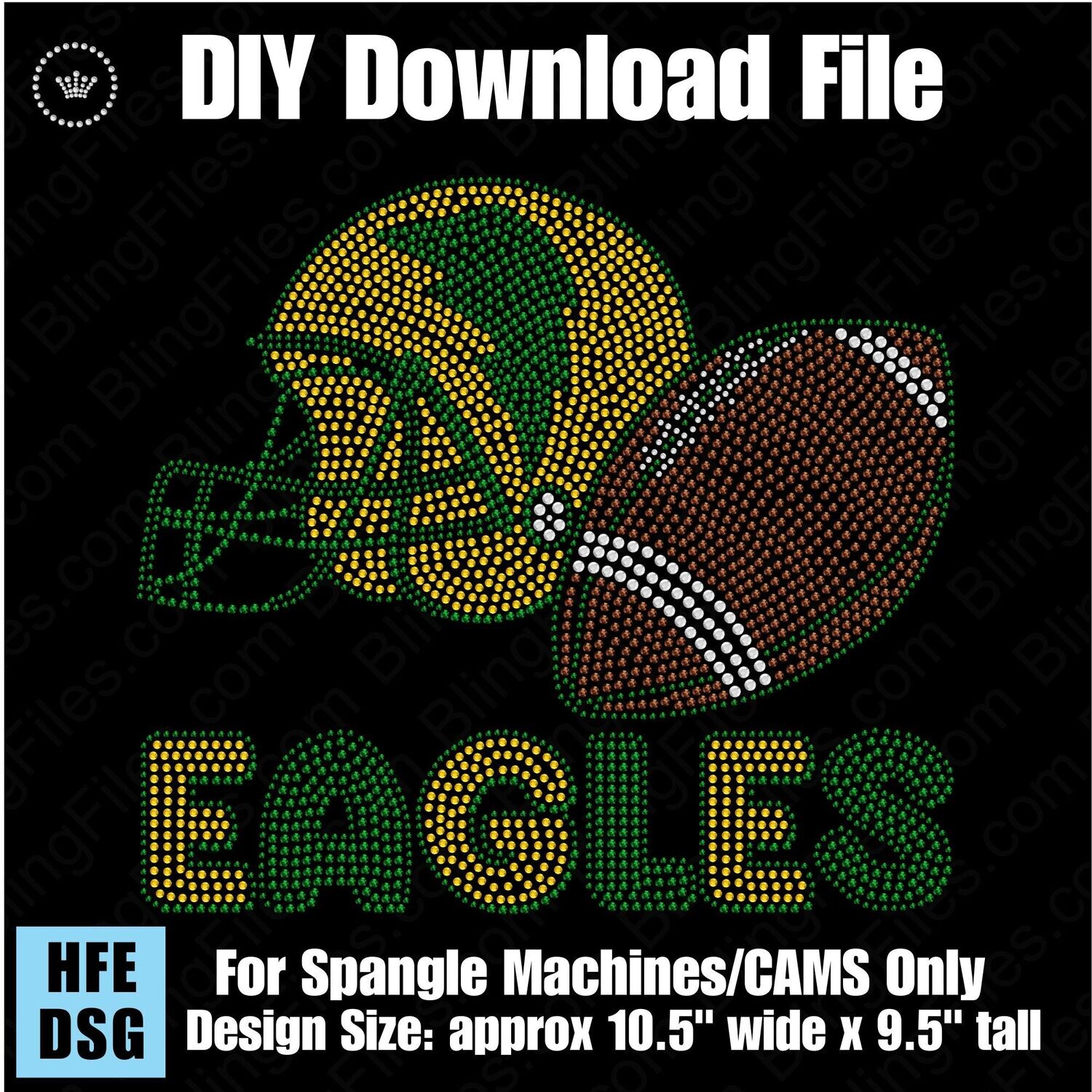Helmet and Football with Eagles Word Mascot Download File - CAMS/ProSpangle
