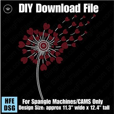 Dandelion Valentine Bling and Print Plus Download File - CAMS/ProSpangle