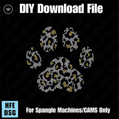 Pawprint Leopard Filled 9" Mascot Download File - CAMS/ProSpangle