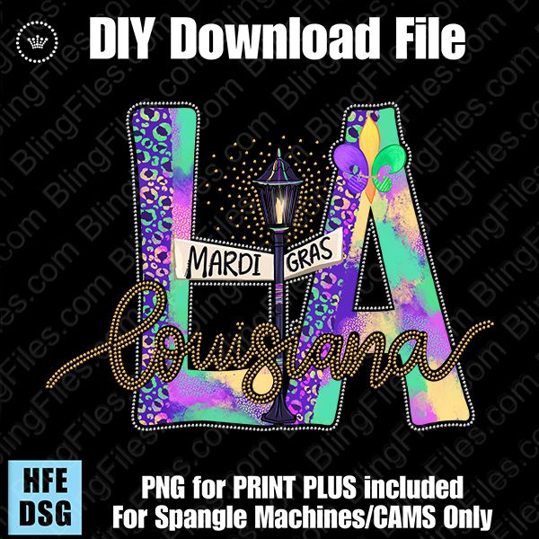 LA Mardi Gras Louisiana Bling and Print Plus Download File - CAMS/ProSpangle
