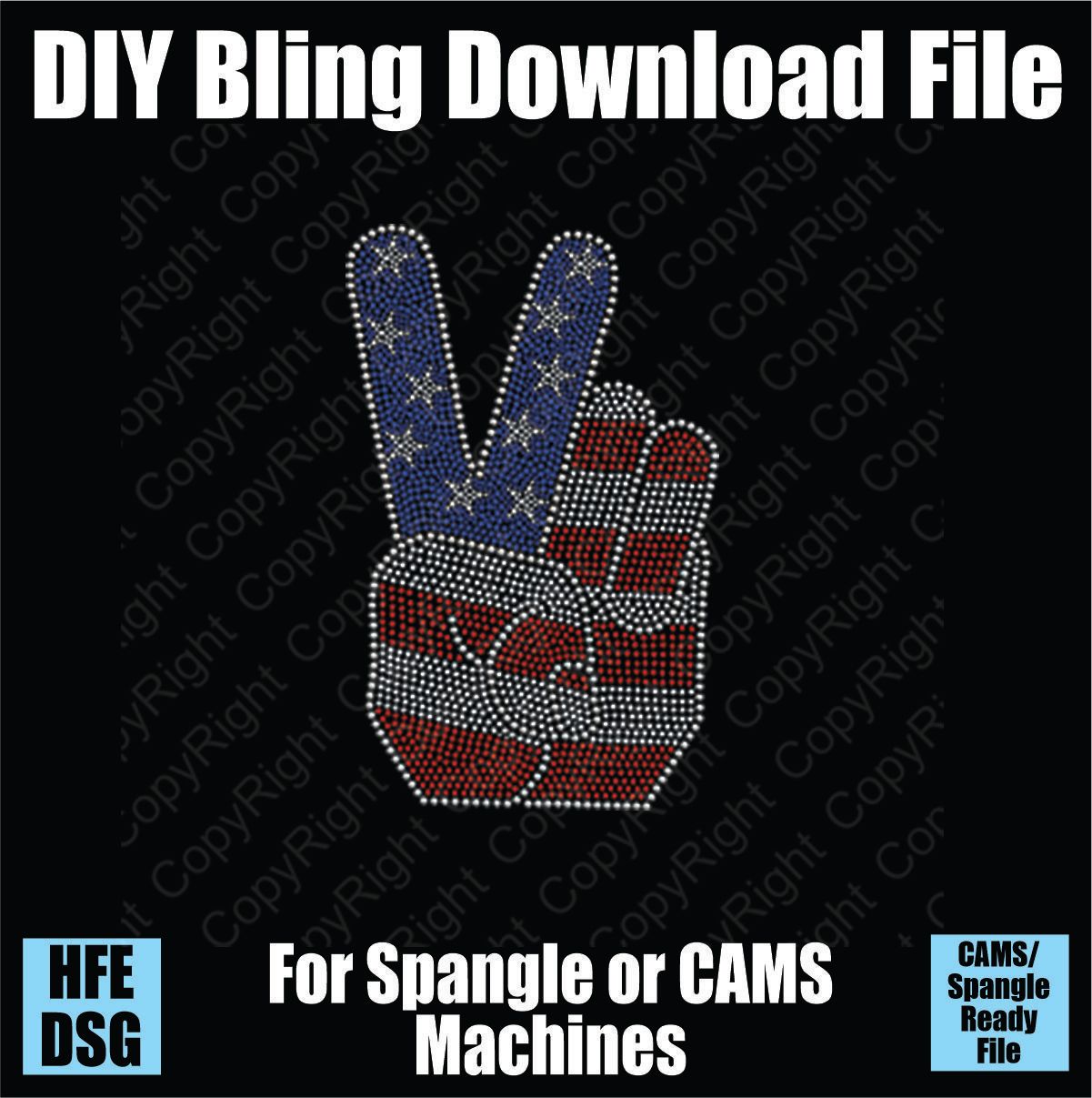 Patriotic Peace Hand Download File - CAMS/ProSpangle