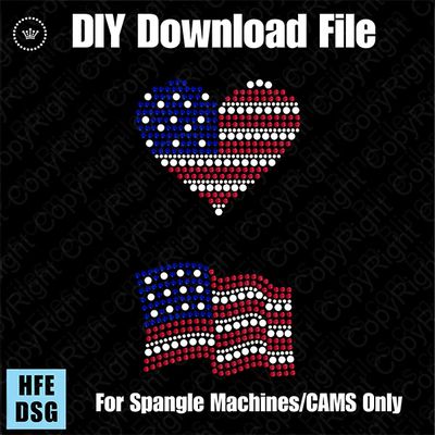 Flag Heart and Wave POCKET DSG Download File - CAMS/ProSpangle