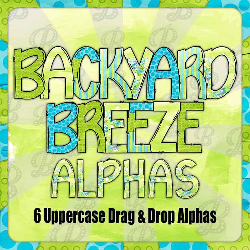 Backyard Breeze Alphabet Letters Pack Graphic PNG for DTF, Sublimation
