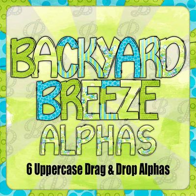 Backyard Breeze Alphabet Letters Pack Graphic PNG for DTF, Sublimation