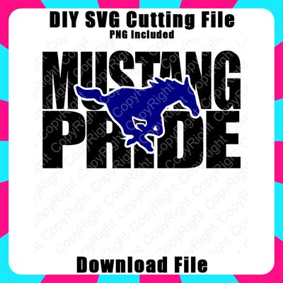 Mustang Pride SVG Cutting File and PNG for Vinyl, HTV, or Sublimation