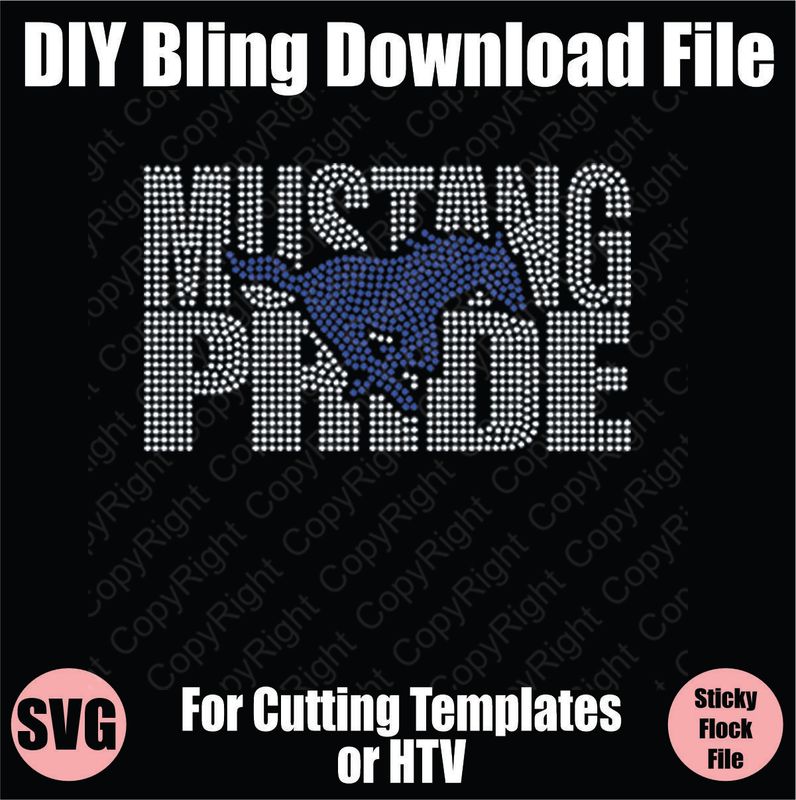 Mustang Pride Bling SVG Download File - Cutting File for Templates