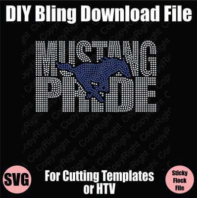 Mustang Pride Bling SVG Download File - Cutting File for Templates