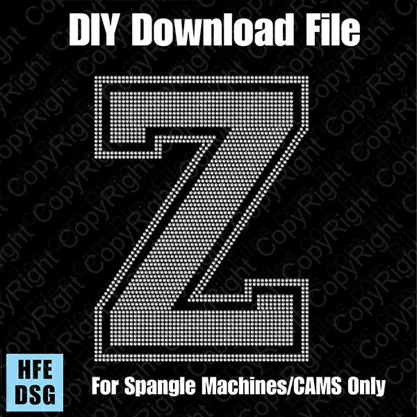 Collegiate Z Extra Large Letter DSG Download File - DSG for CAMS/ProSpangle/Elite