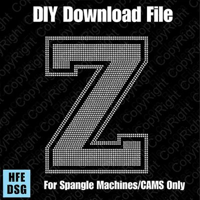 Collegiate Z Extra Large Letter DSG Download File - DSG for CAMS/ProSpangle/Elite