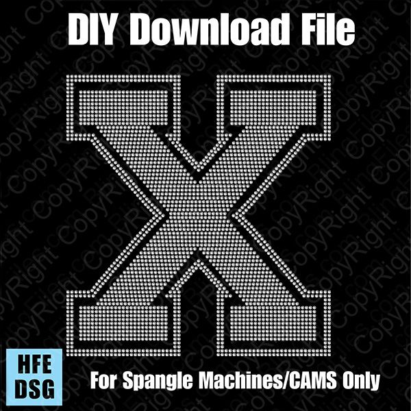 Collegiate X Extra Large Letter DSG Download File - DSG for CAMS/ProSpangle/Elite
