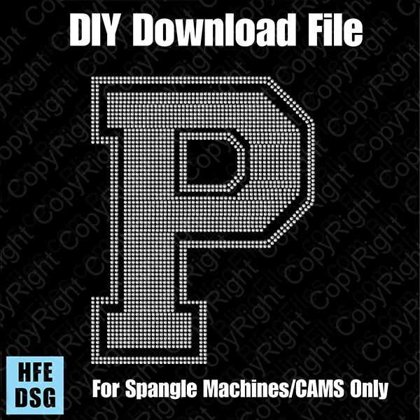 Collegiate P Extra Large Letter DSG Download File - DSG for CAMS/ProSpangle/Elite