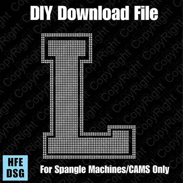 Collegiate L Extra Large Letter DSG Download File - DSG for CAMS/ProSpangle/Elite