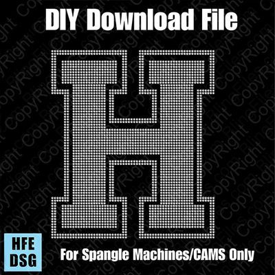 Collegiate H Extra Large Letter DSG Download File - DSG for CAMS/ProSpangle/Elite
