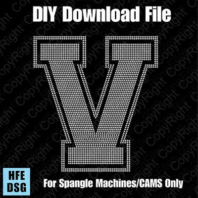 Collegiate V Extra Large Letter DSG Download File - DSG for CAMS/ProSpangle/Elite