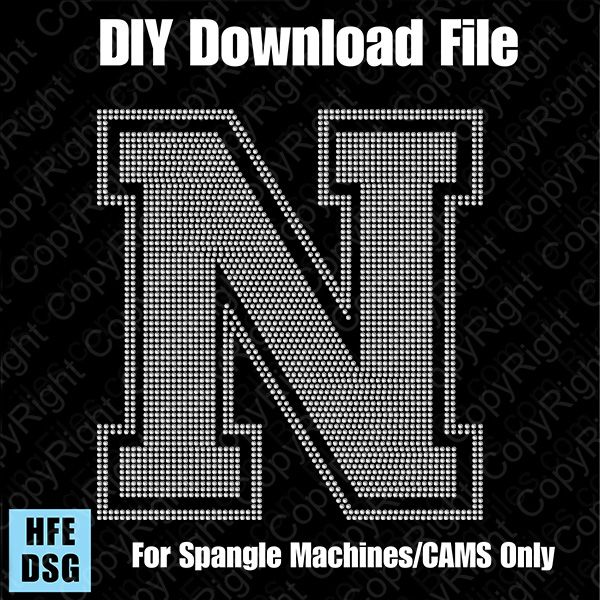 Collegiate N Extra Large Letter DSG Download File - DSG for CAMS/ProSpangle/Elite