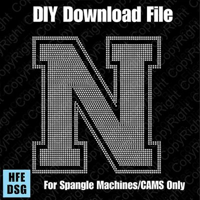 Collegiate N Extra Large Letter DSG Download File - DSG for CAMS/ProSpangle/Elite