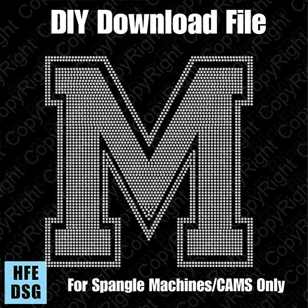 Collegiate M Extra Large Letter DSG Download File - DSG for CAMS/ProSpangle/Elite