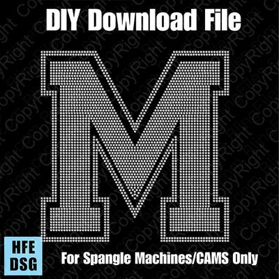 Collegiate M Extra Large Letter DSG Download File - DSG for CAMS/ProSpangle/Elite